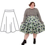 Model Beth wearing our Circle Skirt design in a green