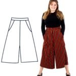 Model Sophia wearing some neon floral culottes