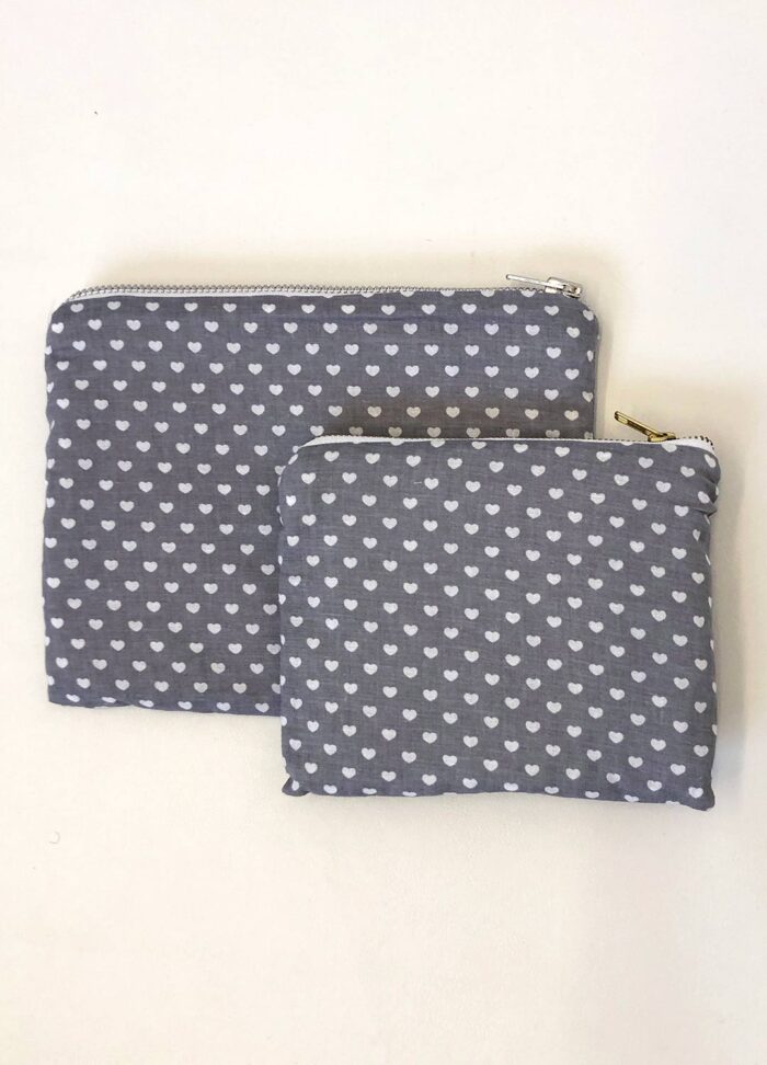Grey Dotty Tablet case and travel pouch set