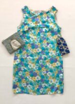 Turquoise Floral Shift Dress - UK 10-12