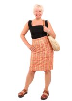 Orange Pencil Skirt - 'Mid Century' - UK 12-14