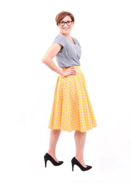 Patterned Yellow Circle Skirt - 'Hello Yellow' - UK 10-12