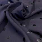 Fabric Ref 4264 - Navy Spot Crepe Viscose Mix