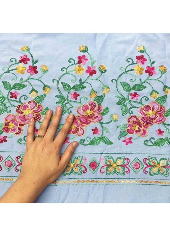 Fabric Ref 5051 - Embroidered Floral Viscose - Image 3
