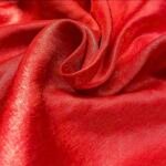 Fabric Ref 5077 - Red Sparkly Satin Viscose Mix