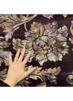 Fabric Ref 5125 – Floral Brown Velvet - Image 2