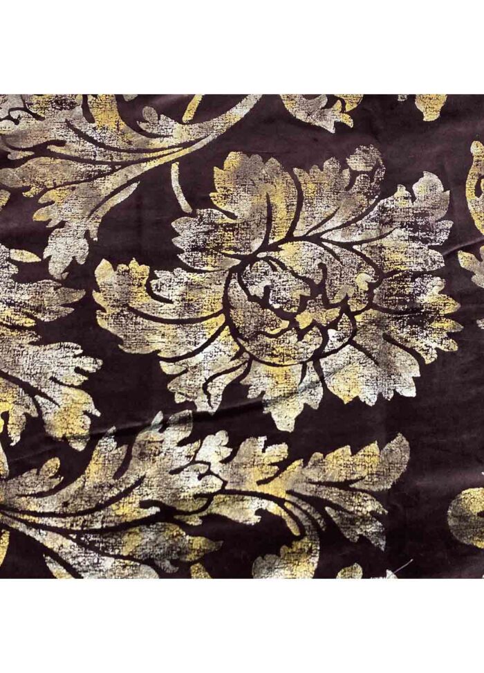 Fabric Ref 5125 – Floral Brown Velvet - Image 1