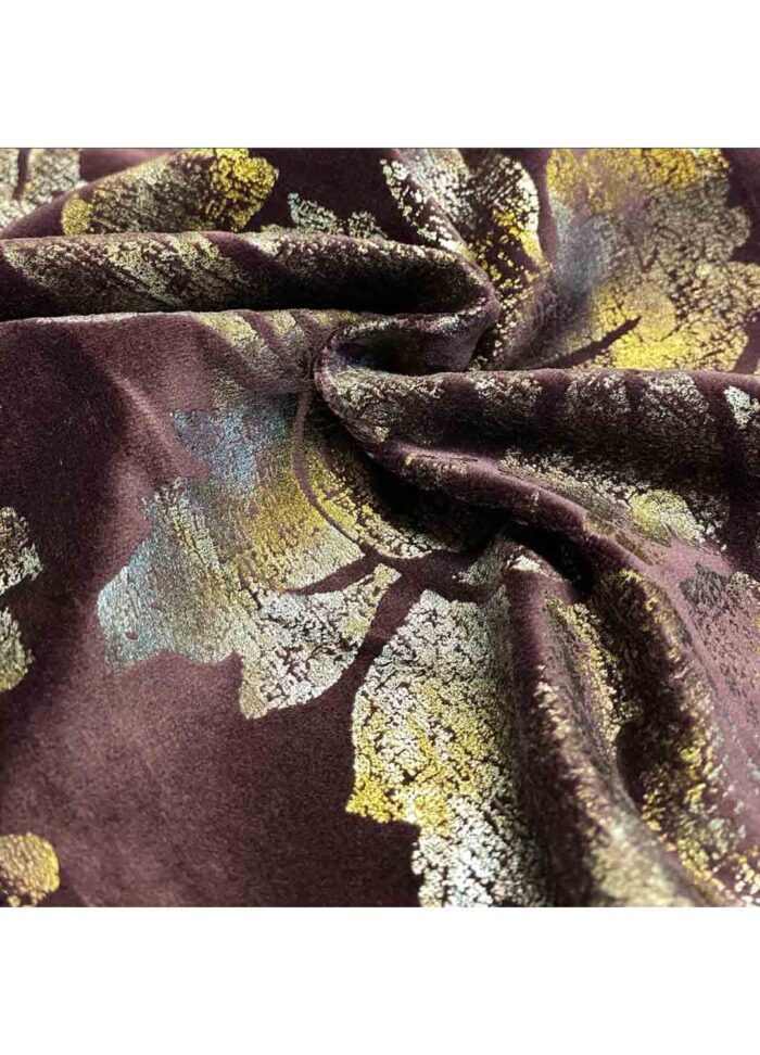 Fabric Ref 5125 – Floral Brown Velvet - Image 3