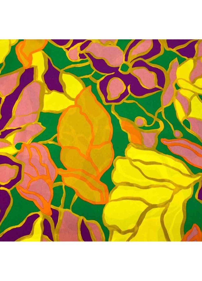 Fabric Ref 5163 - Abstract Floral Satin Mix - Image 1