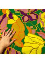 Fabric Ref 5163 - Abstract Floral Satin Mix - Image 2