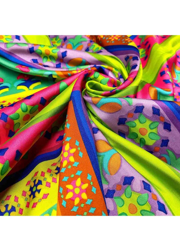 Fabric Ref 5204 - Floral Satin - Image 3