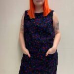 Black Floral Dress- ref 39 - Resale item - Approx 12-14