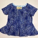 Blue Scale Peplum Crop-Top - ref 98 - Resale item - Approx UK 10-12
