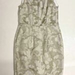 Cream Brocade Pencil Dress- ref 13 - Resale item - Approx 10-12