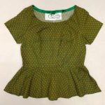 Mustard Floral Brocade Peplum Crop-Top - ref 102 - Resale item - Approx 6-8