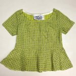 Lime Green Peplum Crop-Top - ref 100 - Resale item - Approx 12-14