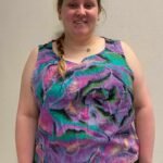 Purple Swirl Crop top- ref 25 - Resale item - Approx  UK 18-20