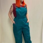 Teal Taffeta Dungarees - ref 36 - Resale item - Approx 12-14