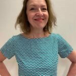 Green Zig Zag Crop top- ref 56 - Resale item - Approx 12-14