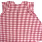 Pink + white checked trapeze dress - ref 115 - Resale item - UK 18-20