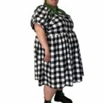 Monochrome gingham wrapover teadress - ref 131 - Resale item - UK 30-32