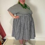 Gingham Gathered Skirt - ref 147 - Resale item - Approx UK 30-32