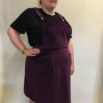 Purple velvet-mix dungaree-mini - ref 141 - Resale item - UK 18-20