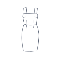 Large Straps Pencil Dress