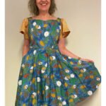 Fruit + leaf print skater dress - ref 197 - Resale item - Approx UK 12-14