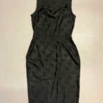 Black floral cotton-mix pencil dress- ref 53 - Resale item - Approx 6-8