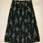 Black floral viscose A-line skirt- ref 171 - Resale item - Approx UK 14-16