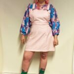 Pink terrazzo cotton dungaree-mini - ref 192 - Resale item - Approx UK 12-14