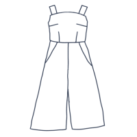 Strap Culottes Jumpsuit Sketch
