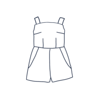 Strap Shorts Jumpsuit Sketch