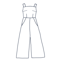 Strap Wide Leg Jumpsuit Sketch