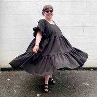 Tiered Trapeze Dress Model 1