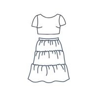 Tiered skirt two-piece Sketch