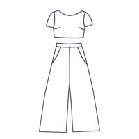 Wide Leg Trouser Two Piece Sketch