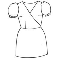 Wrapover-minidress-puff-sleeves