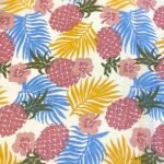 Fabric Ref 5322 - Pink Pineapple Viscose Mix
