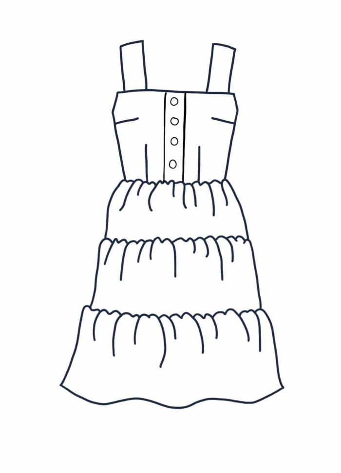 Design your own: Tiered Button-up Strap Dress - Image 1