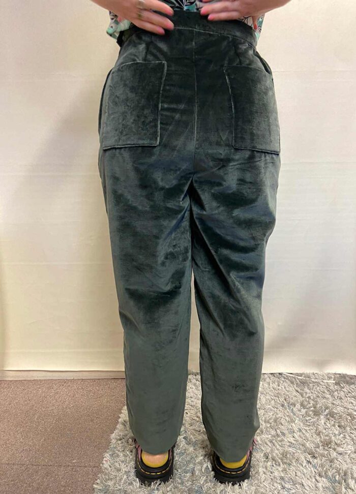 Teal velvet trousers - ref 201 - Resale item - Approx UK 12-14 - Image 2