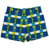 VINTAGE FLORAL CHECK COTTON SHORTS