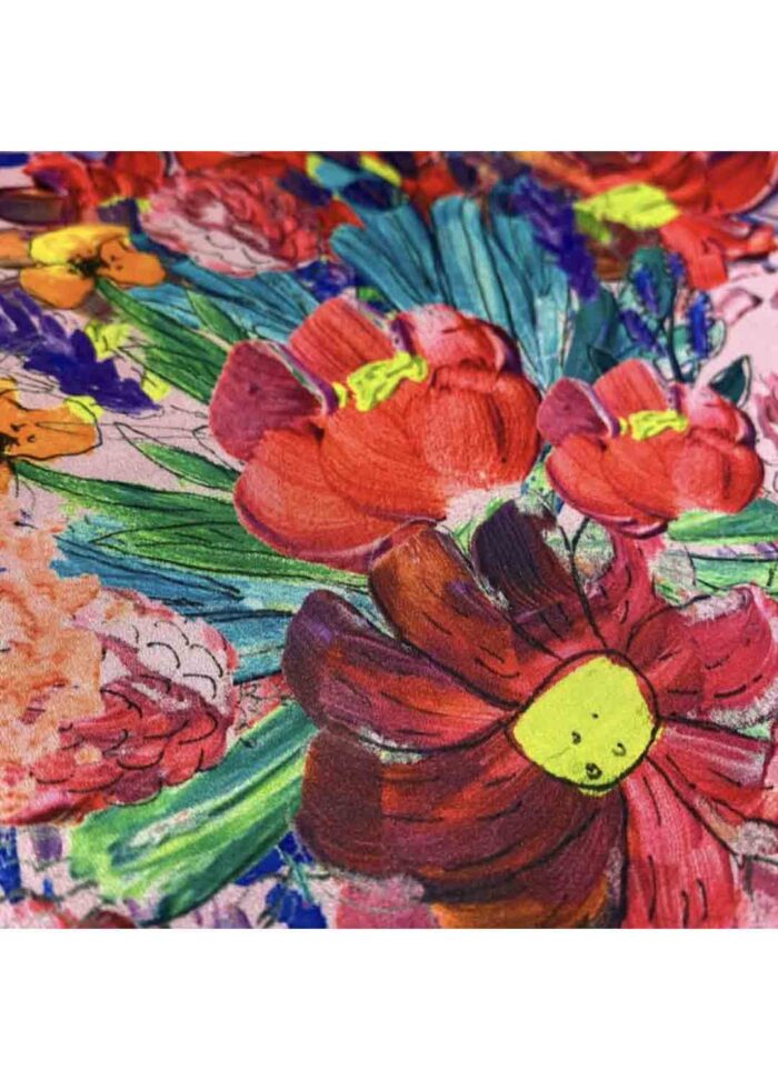 Fabric Ref 5414 - Floral Satin - Image 3