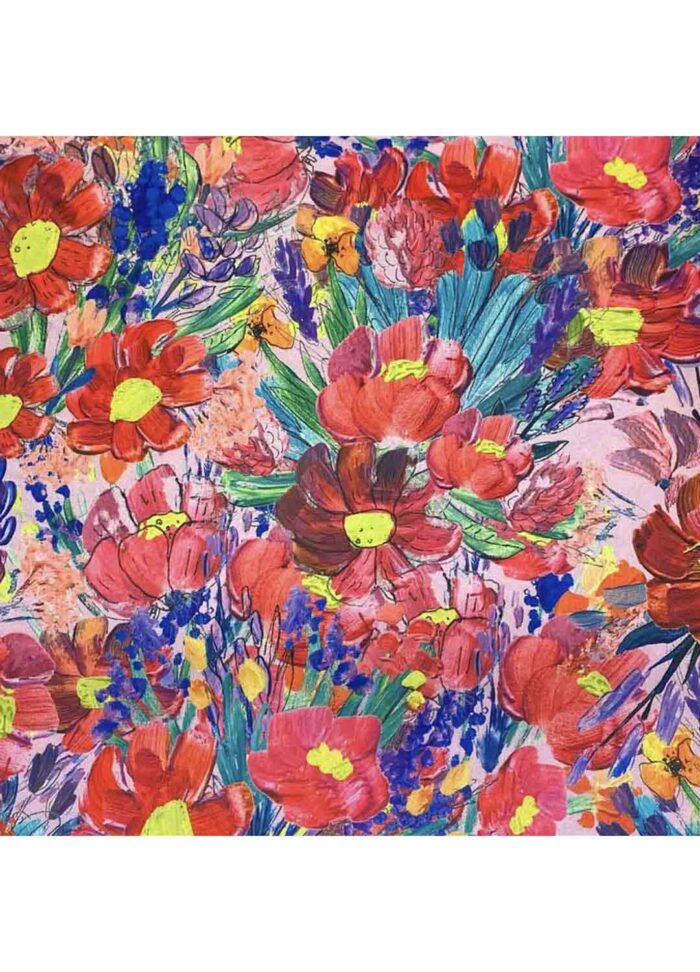 Fabric Ref 5414 - Floral Satin - Image 1
