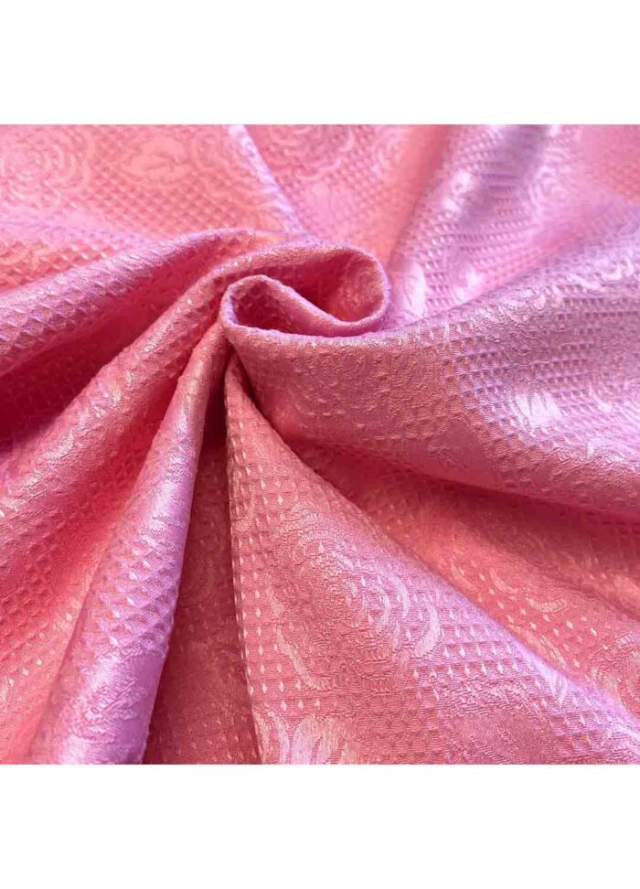 Fabric Ref 5486 - Pink Floral Cotton Brocade - Image 1