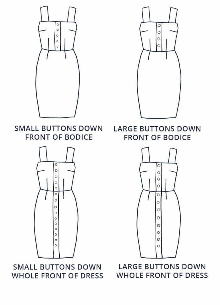 Design your own: Pencil Button-up Back-Bow Strap Dress - Image 5