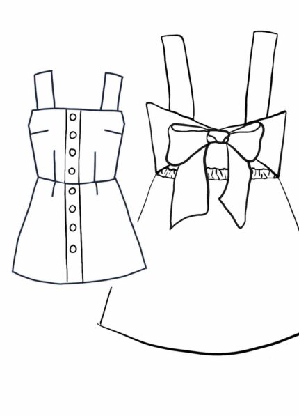 Design your own: A-Line Button-up Back-Bow Strap Dress
