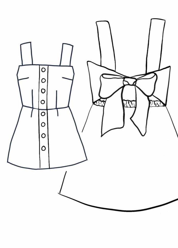 Design your own: A-Line Button-up Back-Bow Strap Dress - Image 1