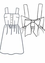 Design your own: Gathered Button-up Back-Bow Strap Dress